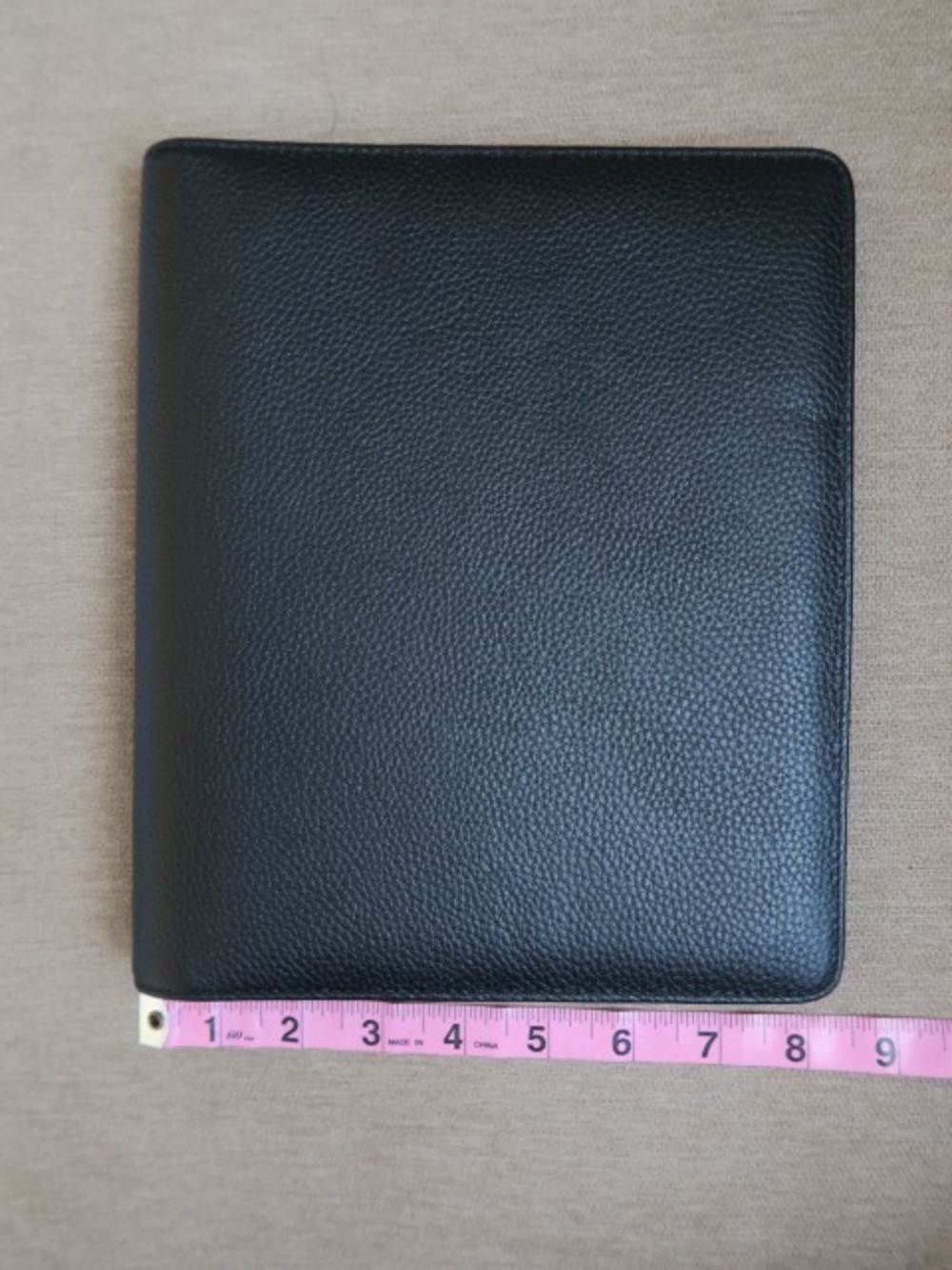CLOTH & PAPER: Black Leather Zipfolio Organizer